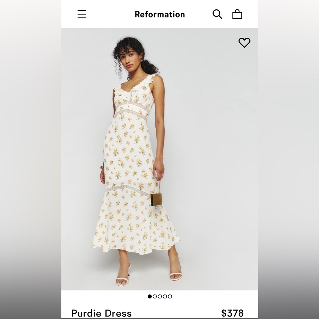 Reformation Purdie Dress Nwt Xs
